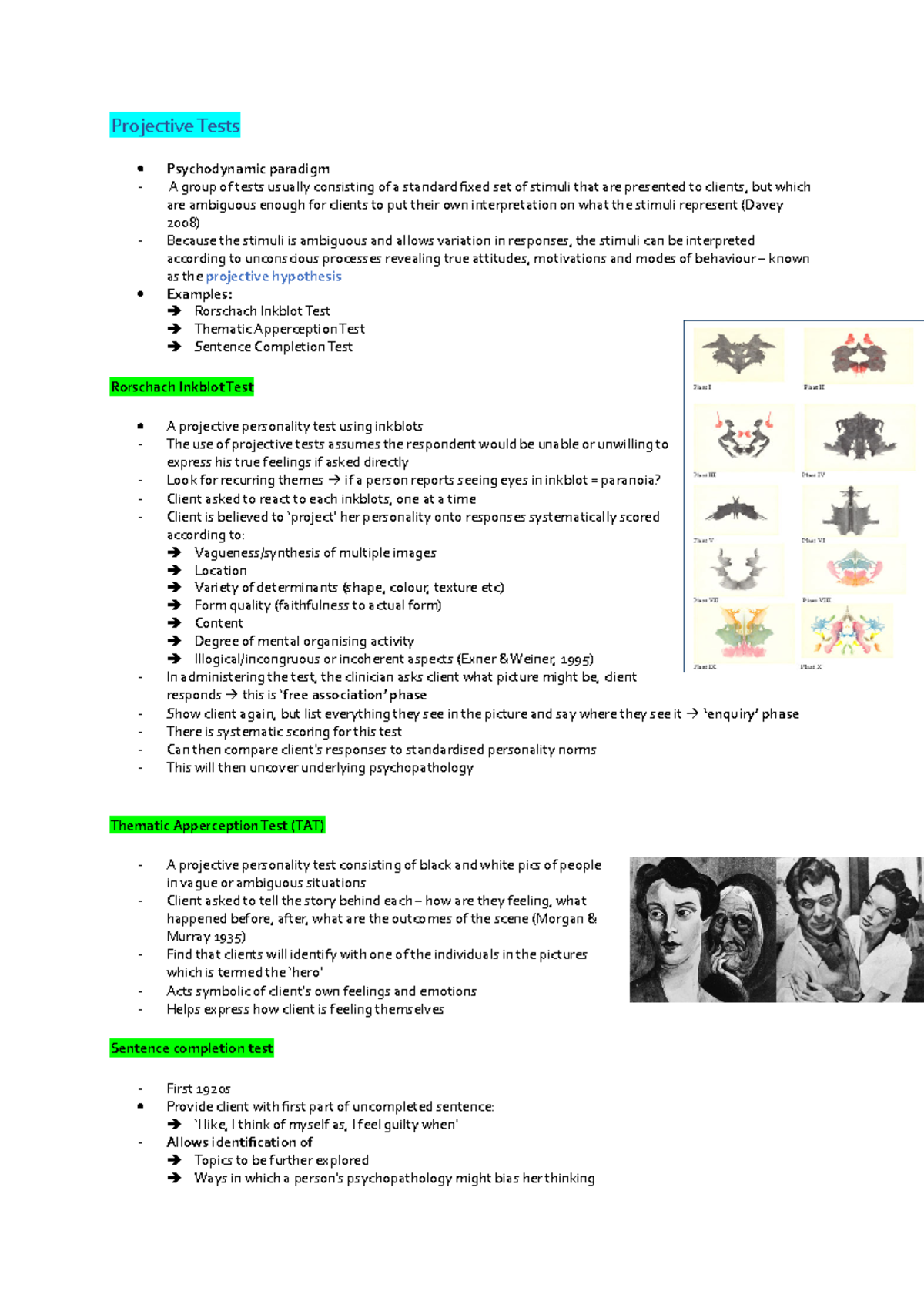 projective-tests-projective-tests-psychodynamic-paradigm-a-group-of