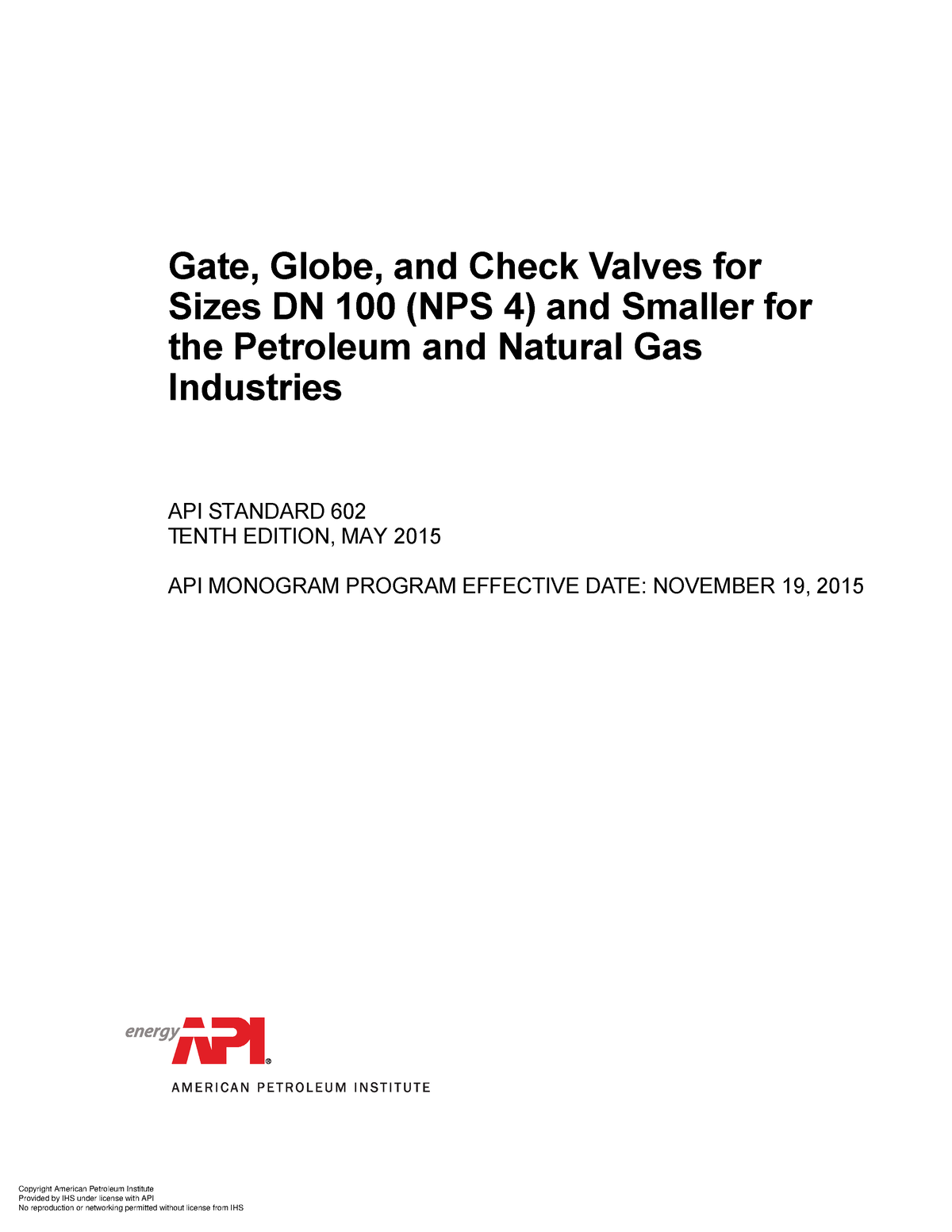 API Standard 602 2015 10th Gate Globe And Check Valves For Sizes DN   Thumb 1200 1553 