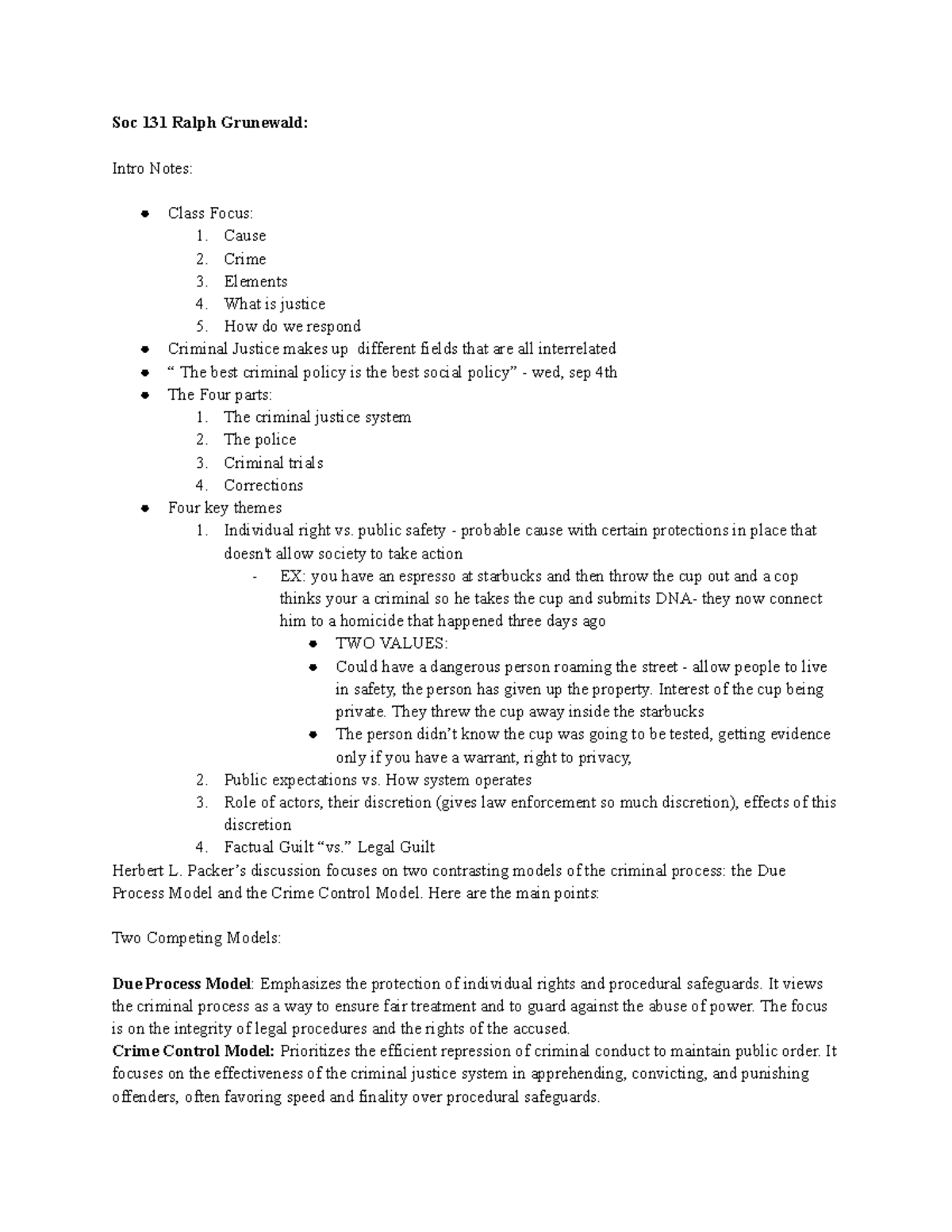 Soc 131 Lec - Soc Notes for the first exam - Soc 131 Ralph Grunewald ...