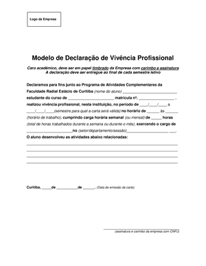 5. Modelo Relat Ã³rio De Est Ã¡gio - RELATÓRIO DE VIVÊNCIA PRÁTICA ...