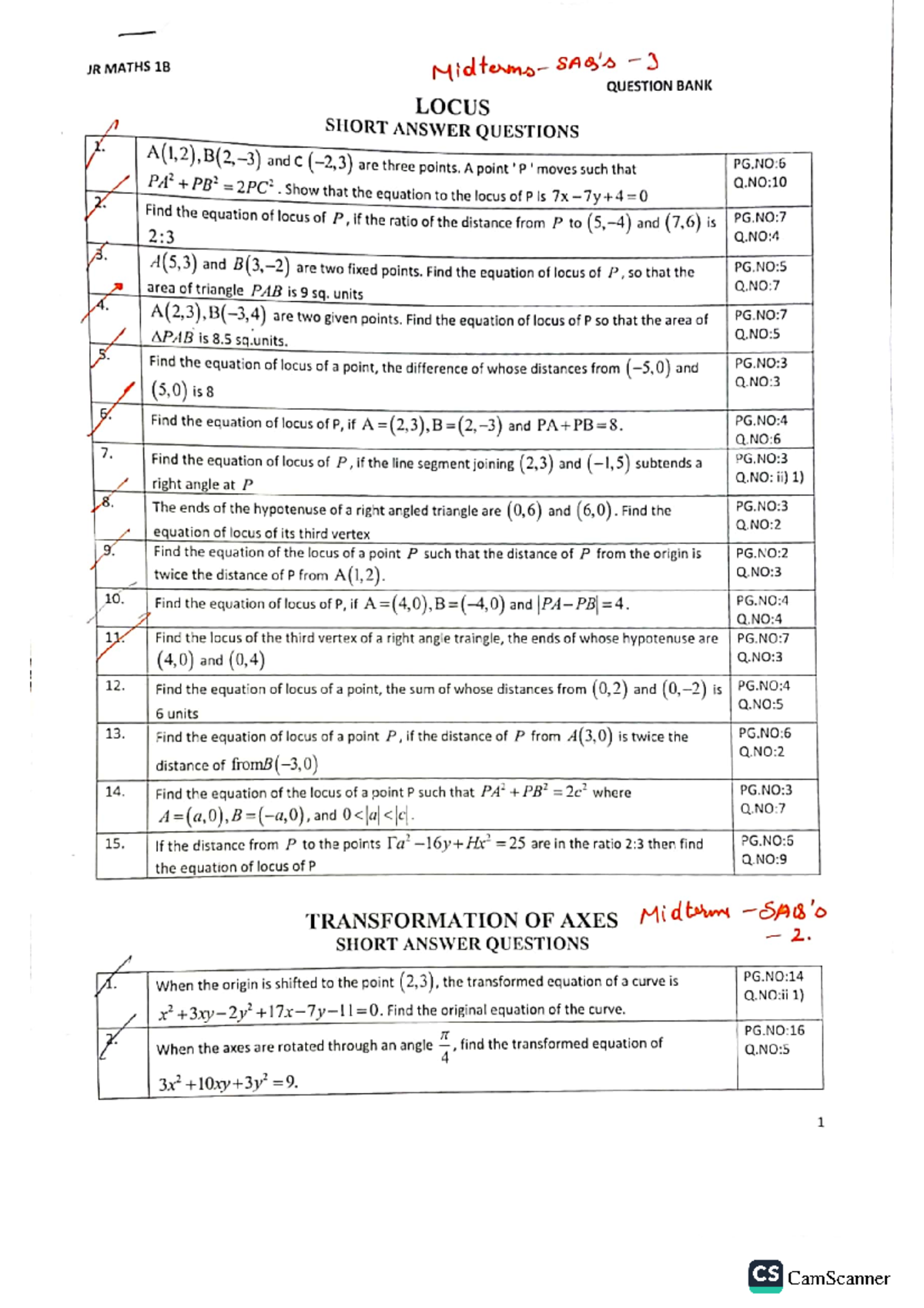 Important Questions - JR MATHS 18 QUESTION BANK LOCUS SHORT ANSWER ...