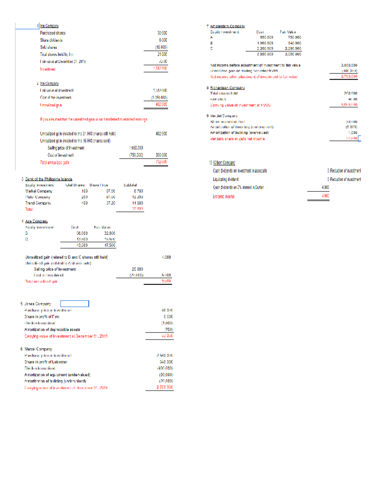 Exercise 6 Investments In Equity Securities Problem Solving ...