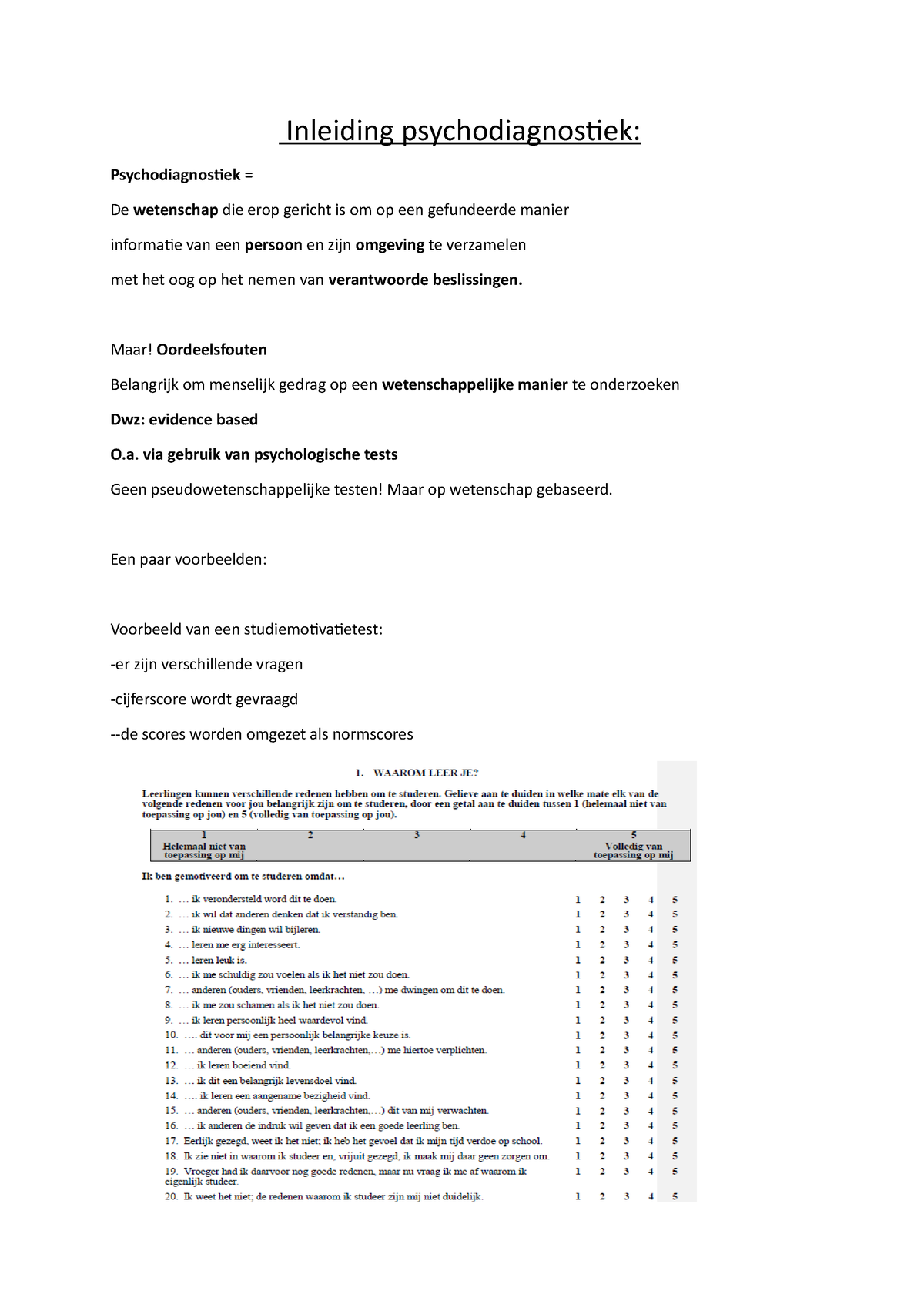 Inleiding Psychodiagnostiek Samenvatting - Inleiding Psychodiagnostiek ...