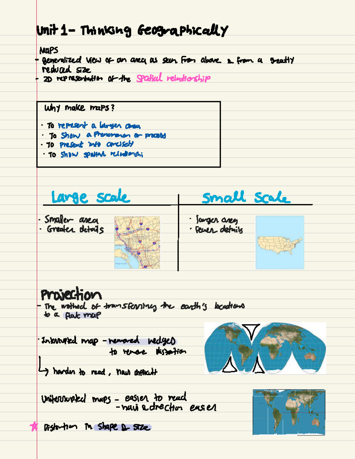 Unit 1 Review - Unit 1- Thinking Geographically Maps Generalized View ...