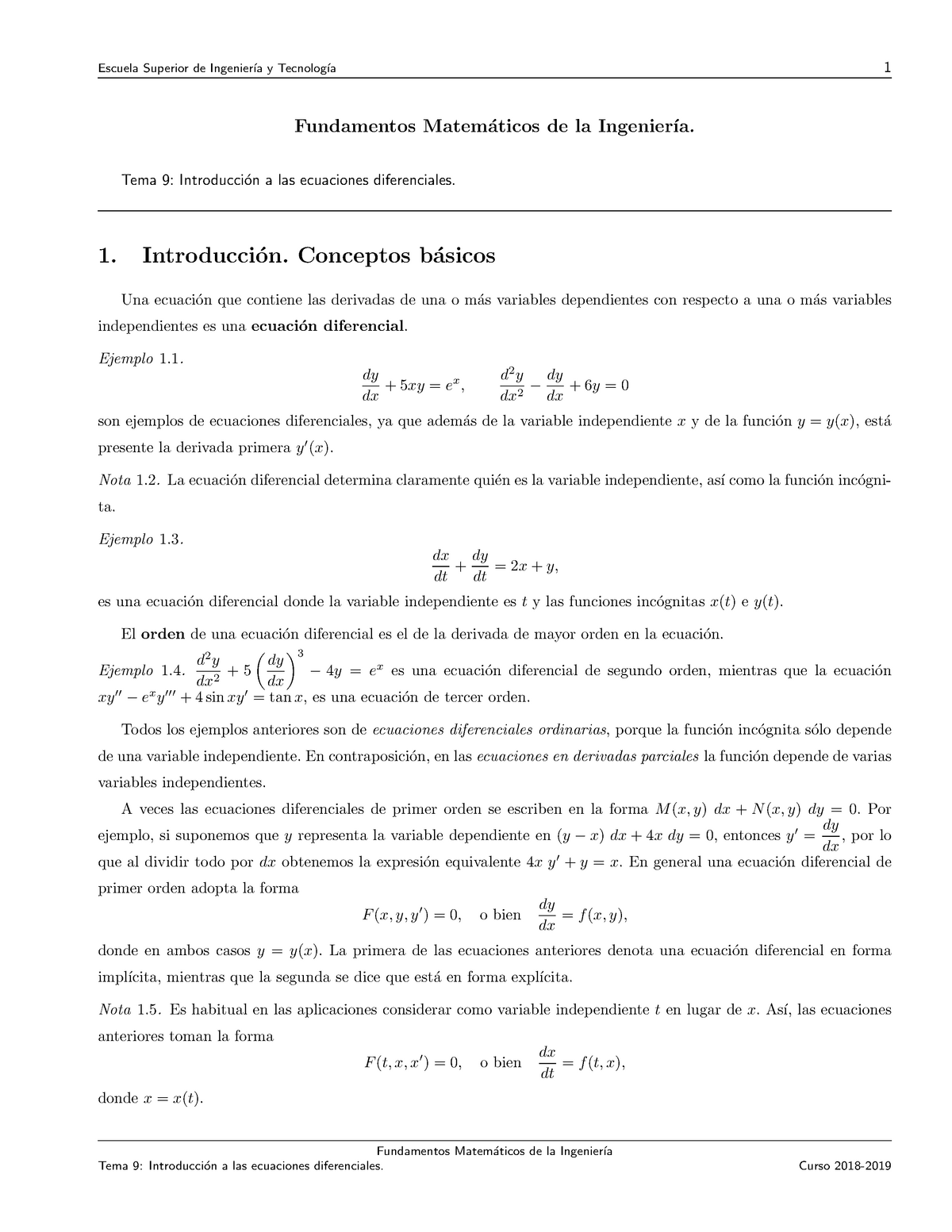 Teoria-Ecuaciones Diferenciales - Fundamentos Matem ́aticos De La ...