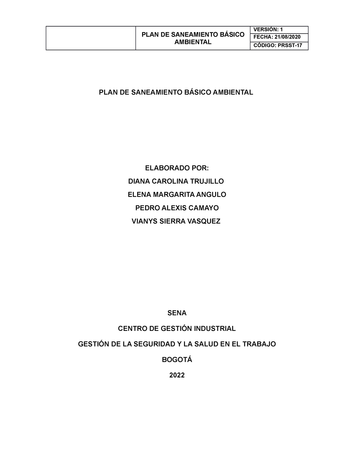 GUÍA PLAN DE Saneamiento Básico Ambiental - PLAN DE SANEAMIENTO BÁSICO ...