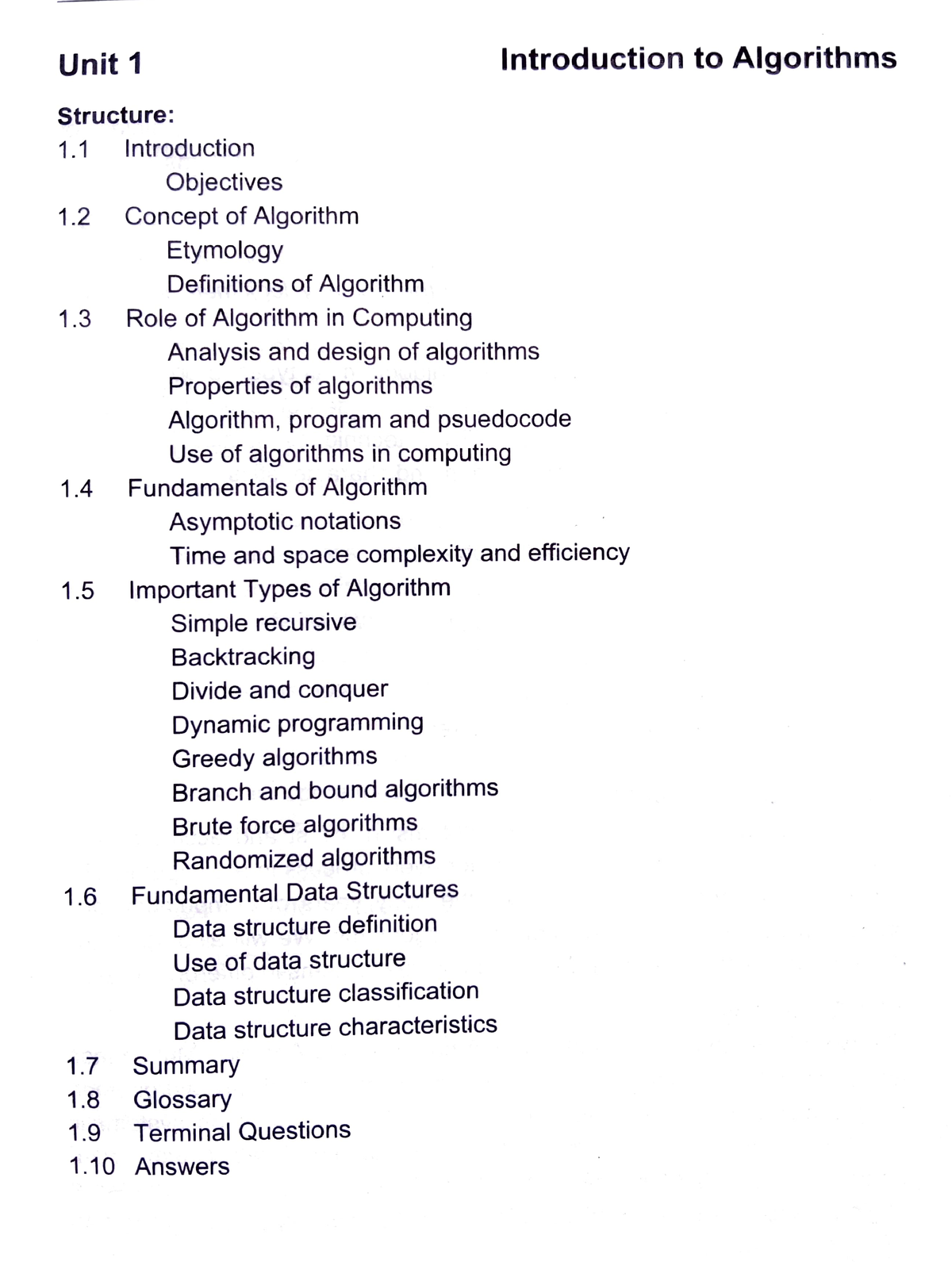 Analysis And Design Of Algorithms Introduction To Algorithms Unit 1 Introduction To 7107