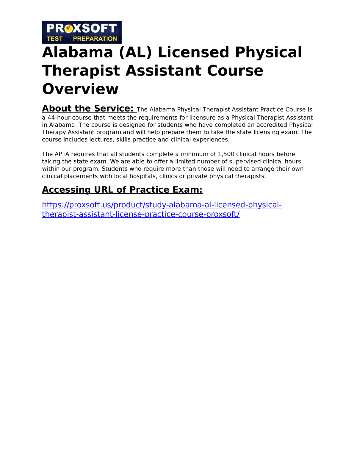 Alabama AL Licensed Physical Therapist Assistant Practice Course   Thumb 1200 1553 