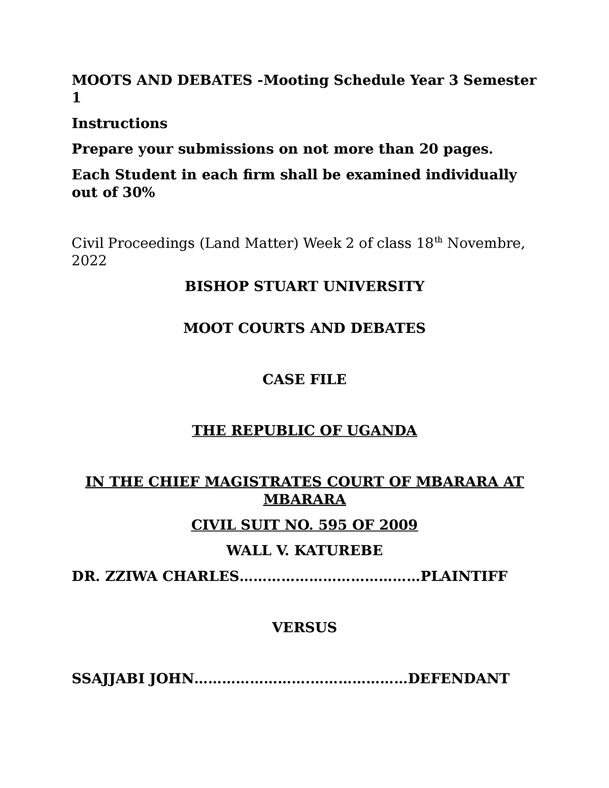 Moots AND Debates, Year 3 Courseworks - MOOTS AND DEBATES -Mooting ...