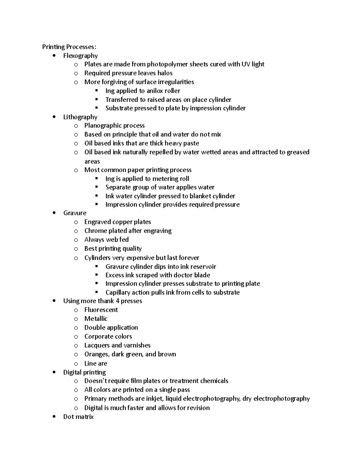 Printing Processes - Lecture notes 34 - Printing Processes: Flexography ...