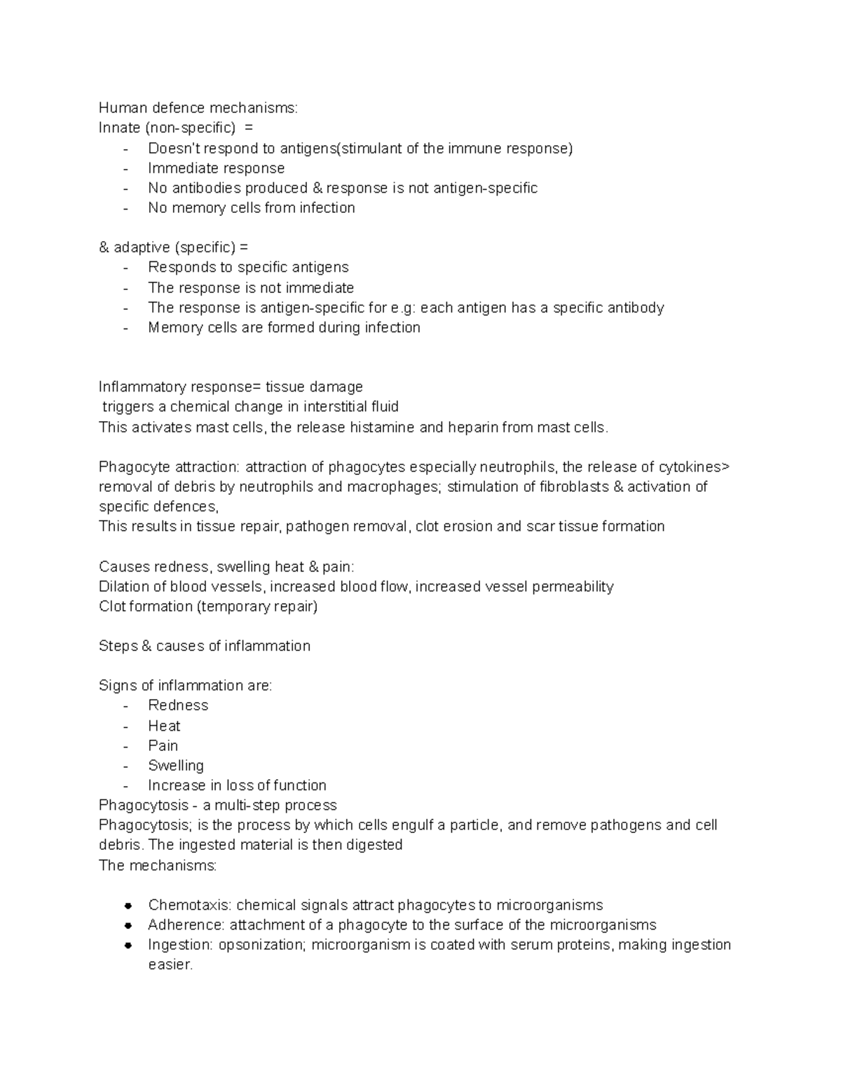 Surgical nursing notes - Human defence mechanisms: Innate (non-specific ...