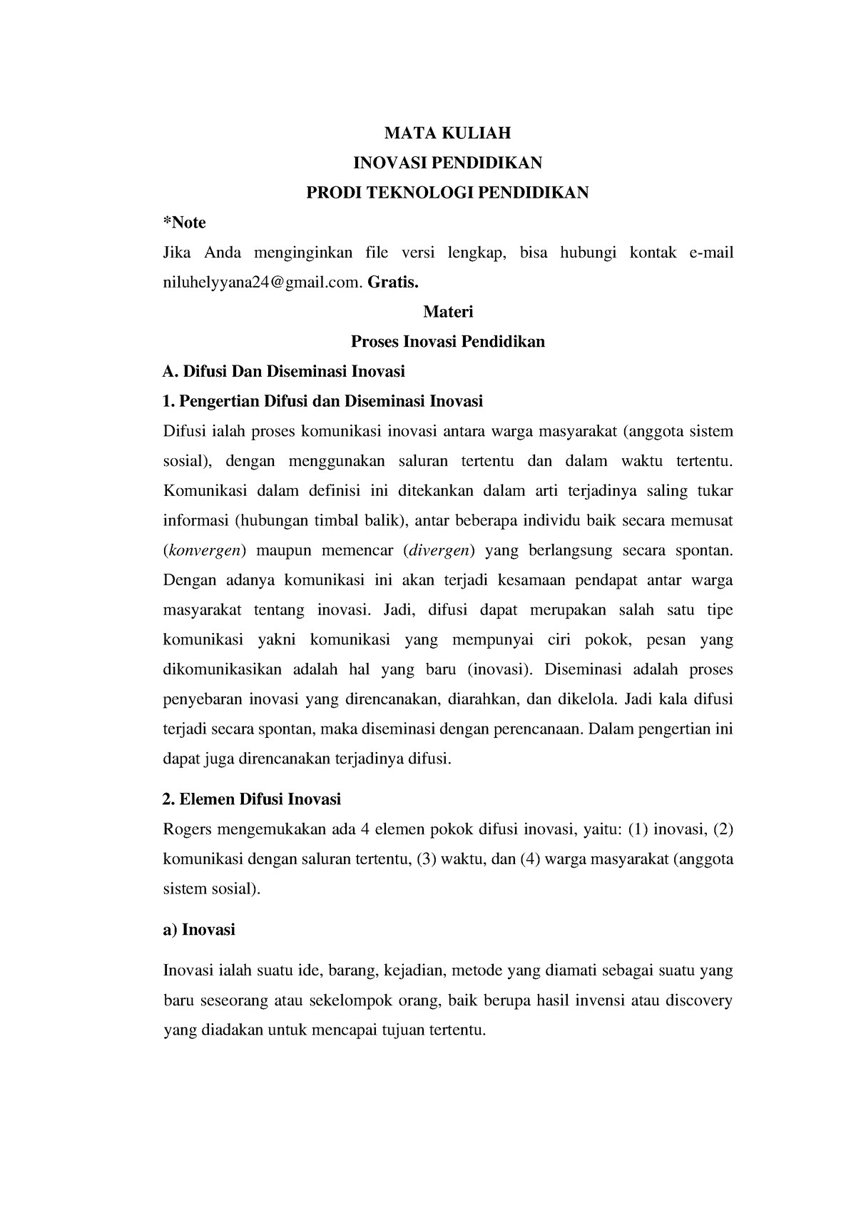 Proses Inovasi Pendidikan Part 1 - MATA KULIAH INOVASI PENDIDIKAN PRODI ...