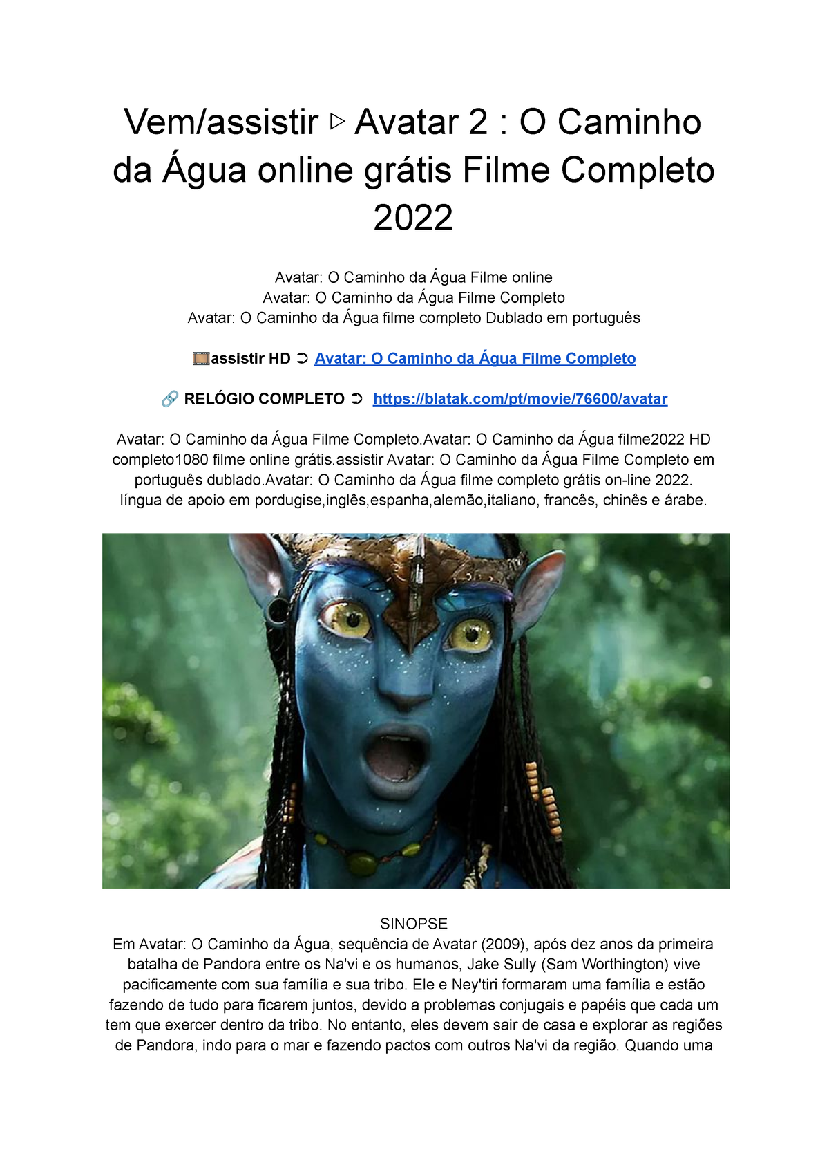 Avatar: O Caminho da Água filme - Onde assistir