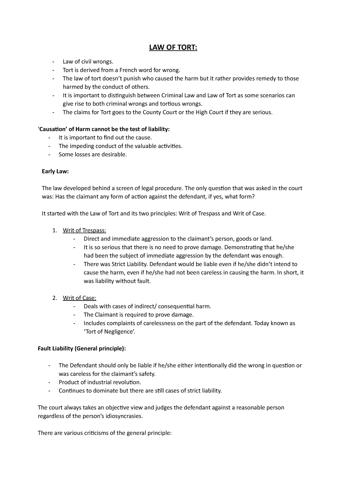 law-of-tort-law-of-tort-law-of-civil-wrongs-tort-is-derived-from-a