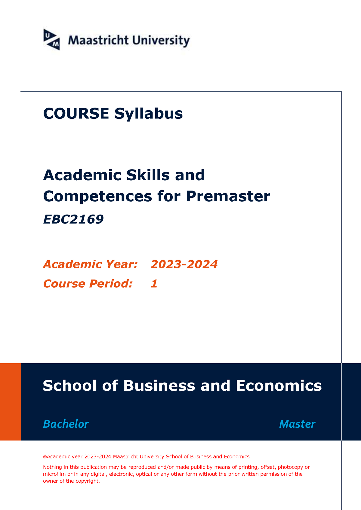 EBC2169 Academic Skills and Competences Syllabus ©Academic year 2023