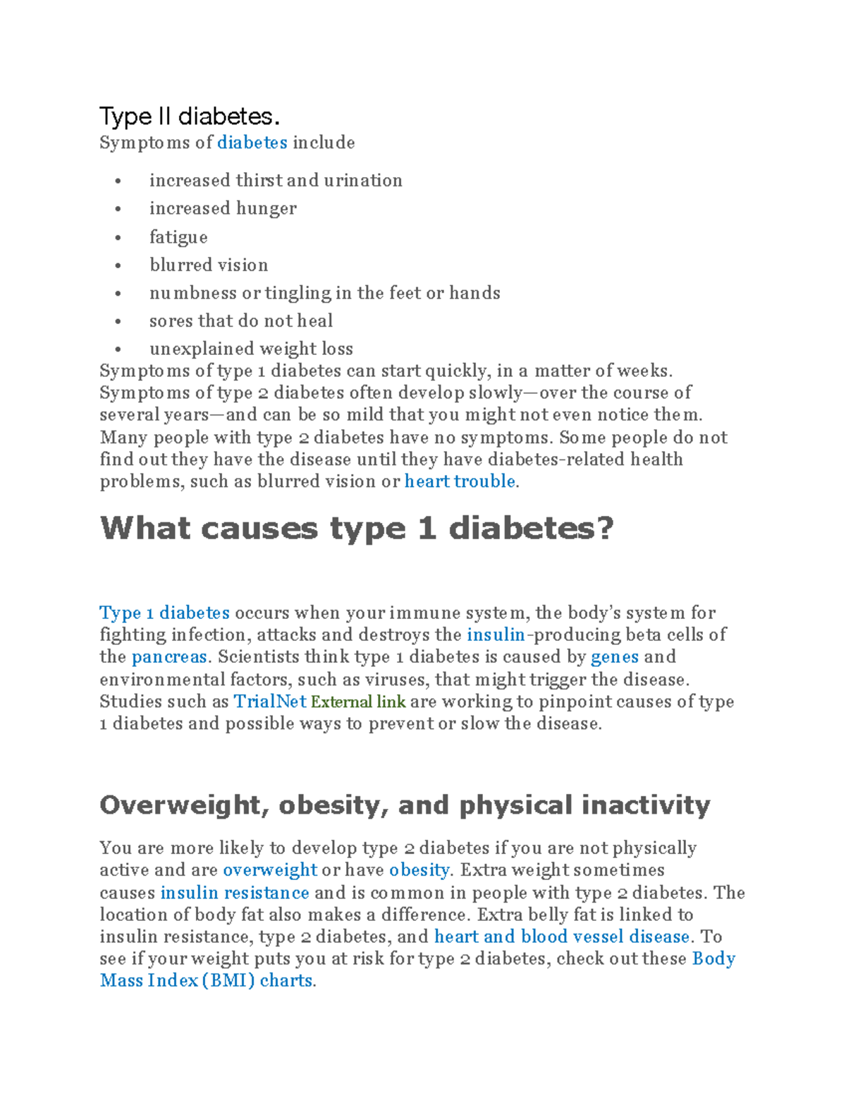 Type II diabetes - asd - Type II diabetes. Symptoms of diabetes include ...