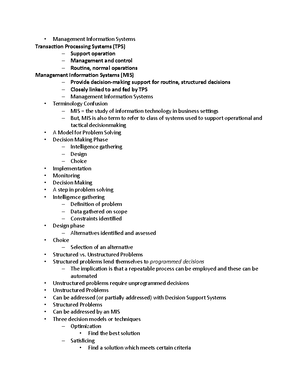 MIS Lecture - Hardware, software, data, procedures, people, Management ...