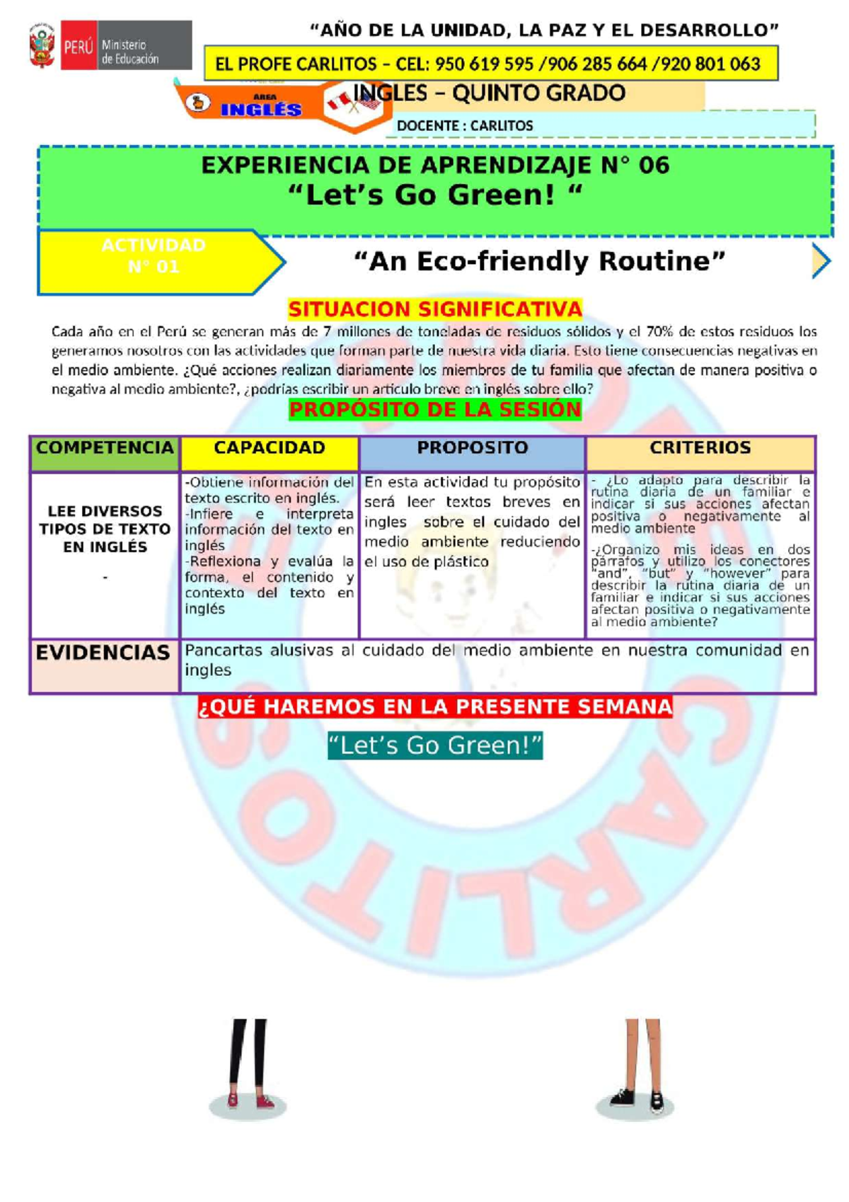 Actividad N° 01 5TO Grado Ingles1 Inglés para la Traducción I Studocu