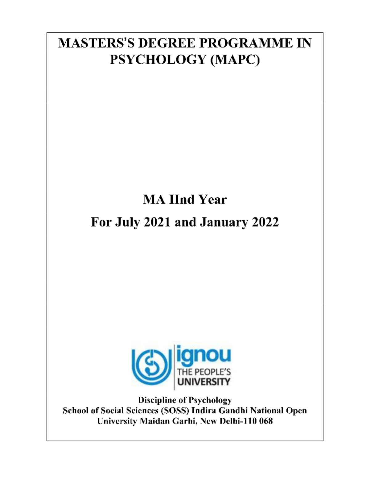 Mapc assigment 1 asignment masters in psychology IGNOU Studocu