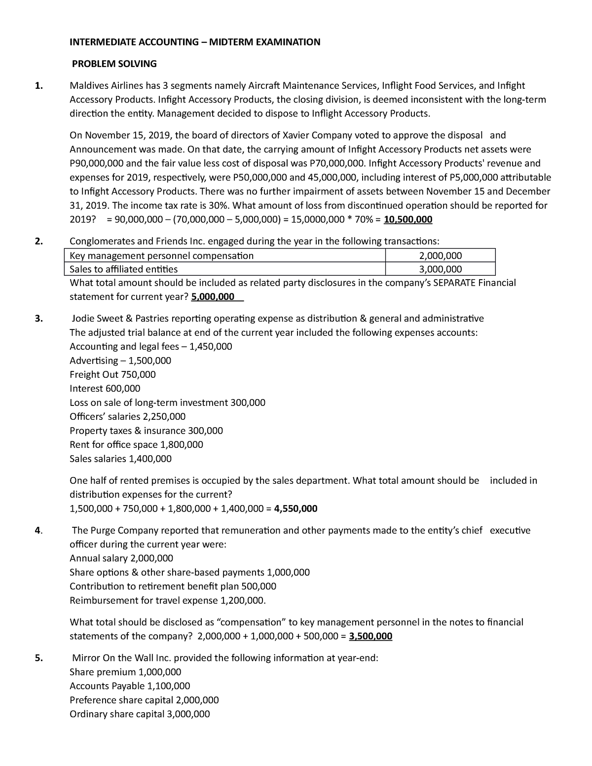 Intermediate- Accounting- Midterm - INTERMEDIATE ACCOUNTING – MIDTERM ...