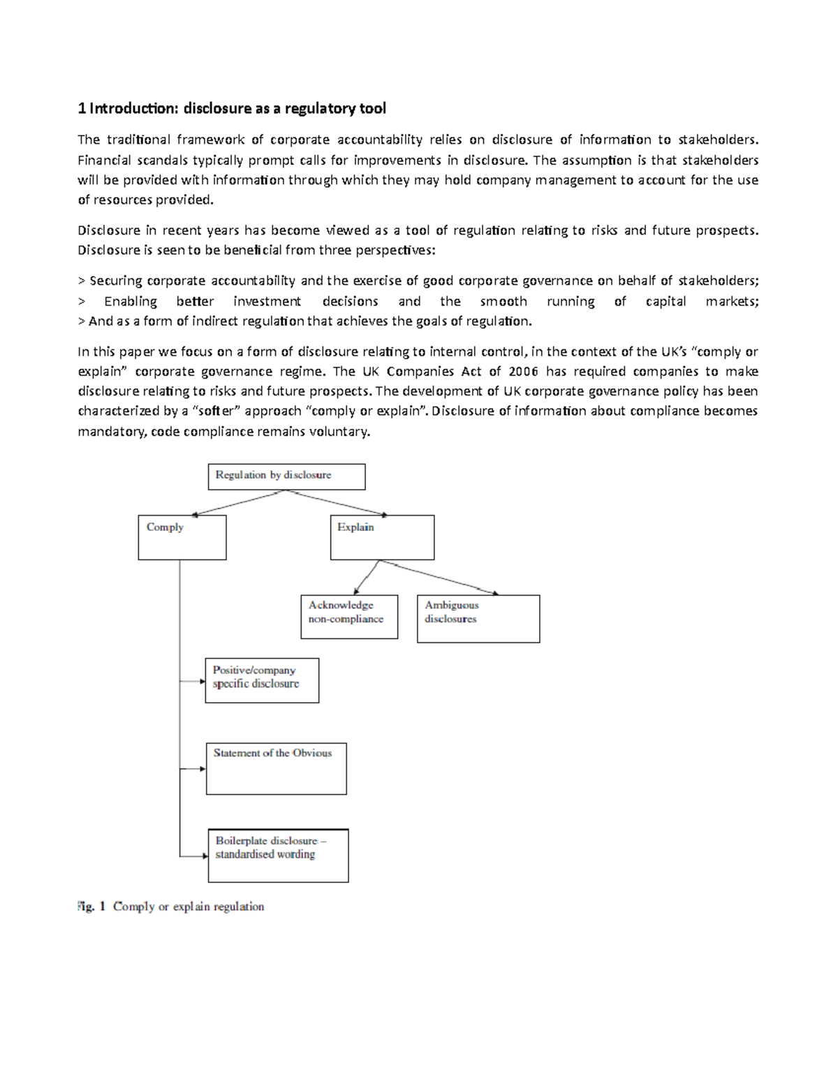 Regulation By Disclosure, Article - 1 Introduction: Disclosure As A ...