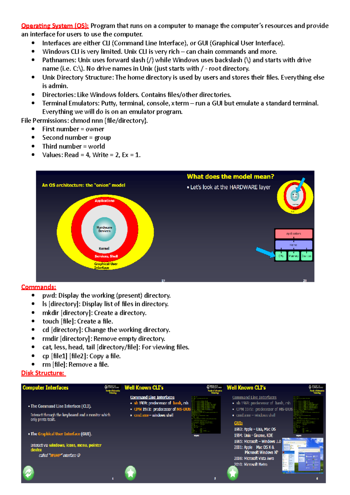 Web Systems - Notes week1-6 - Operating System (OS): Program that runs ...