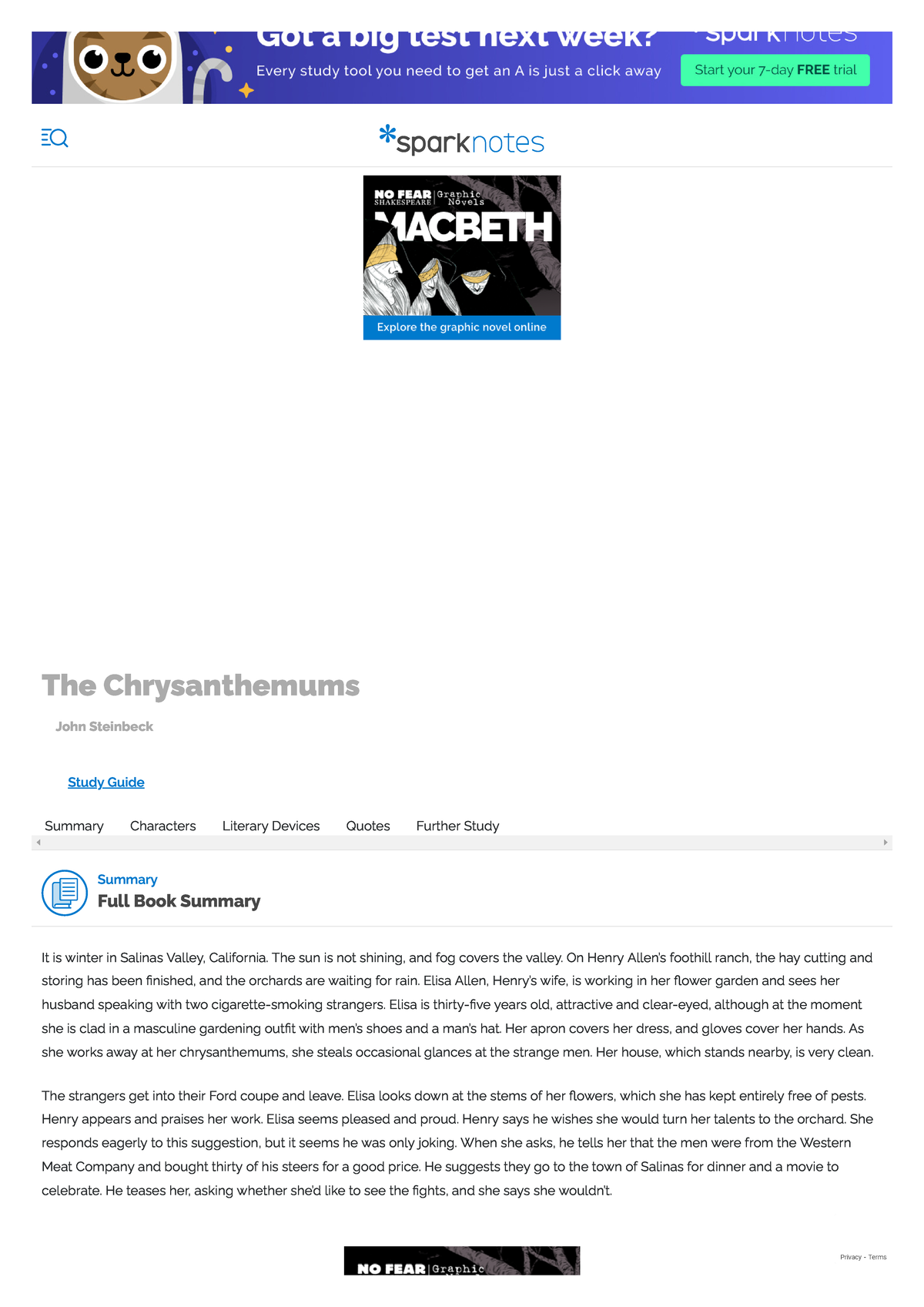 The Chrysanthemums Full Book Summary The Chrysanthemums John
