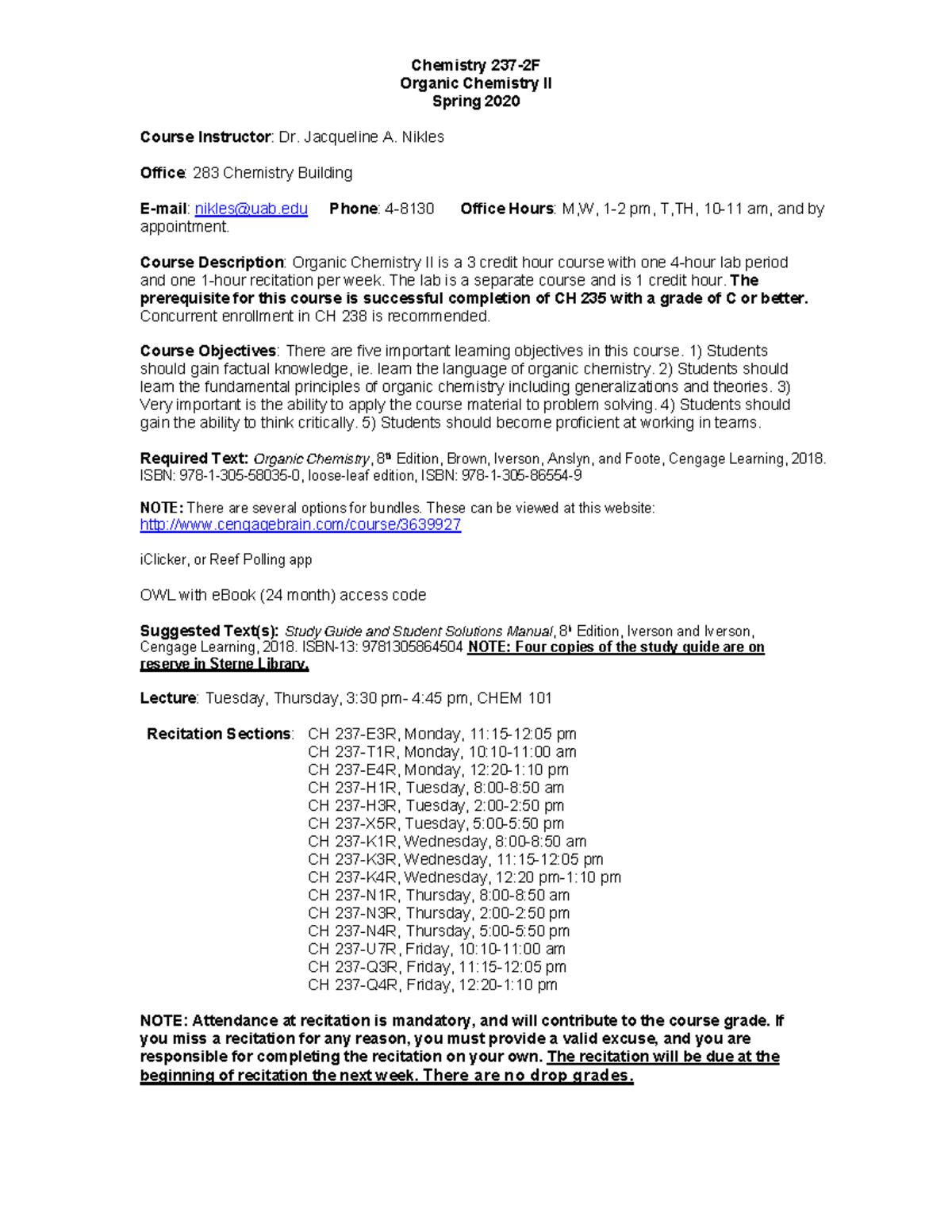 ch237-2f-sp20-syllabus-chemistry-237-2f-organic-chemistry-ii-spring