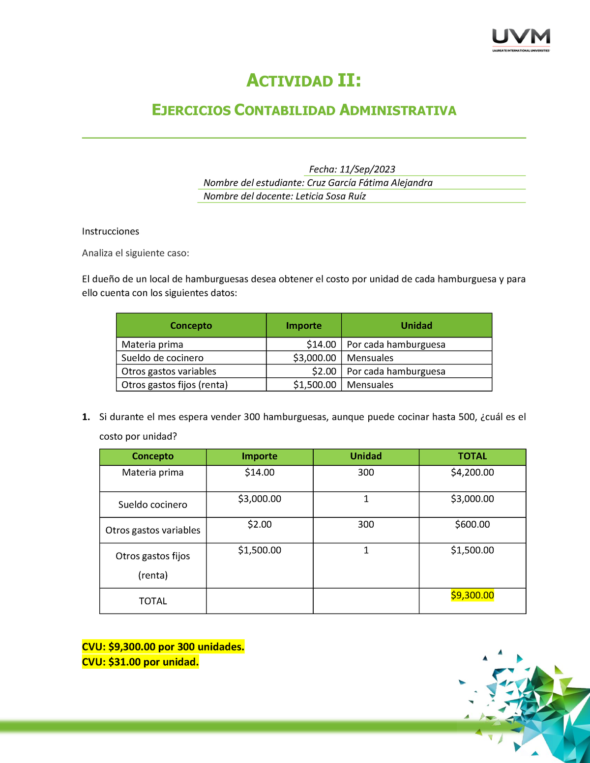 A2 FACG - Tarea 2 Contabilidad - ACTIVIDAD II: EJERCICIOS CONTABILIDAD ...