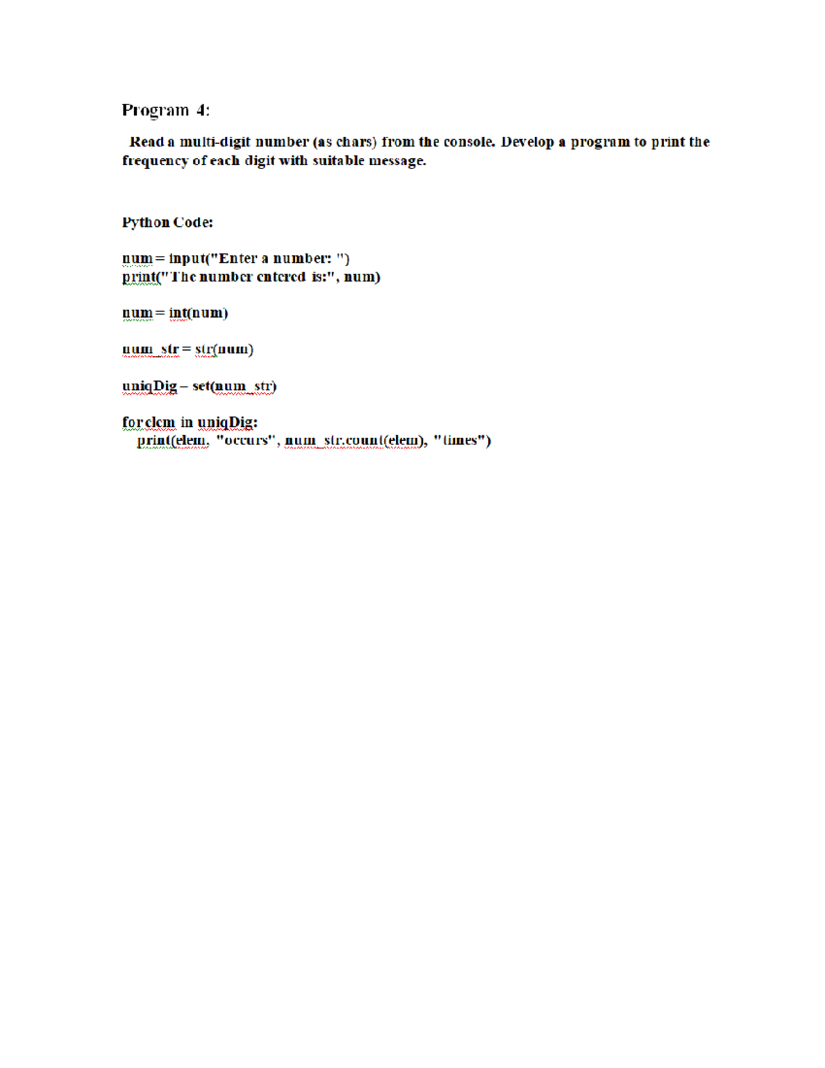 Program 4- Lab Pgm - Introduction to python programming - Studocu