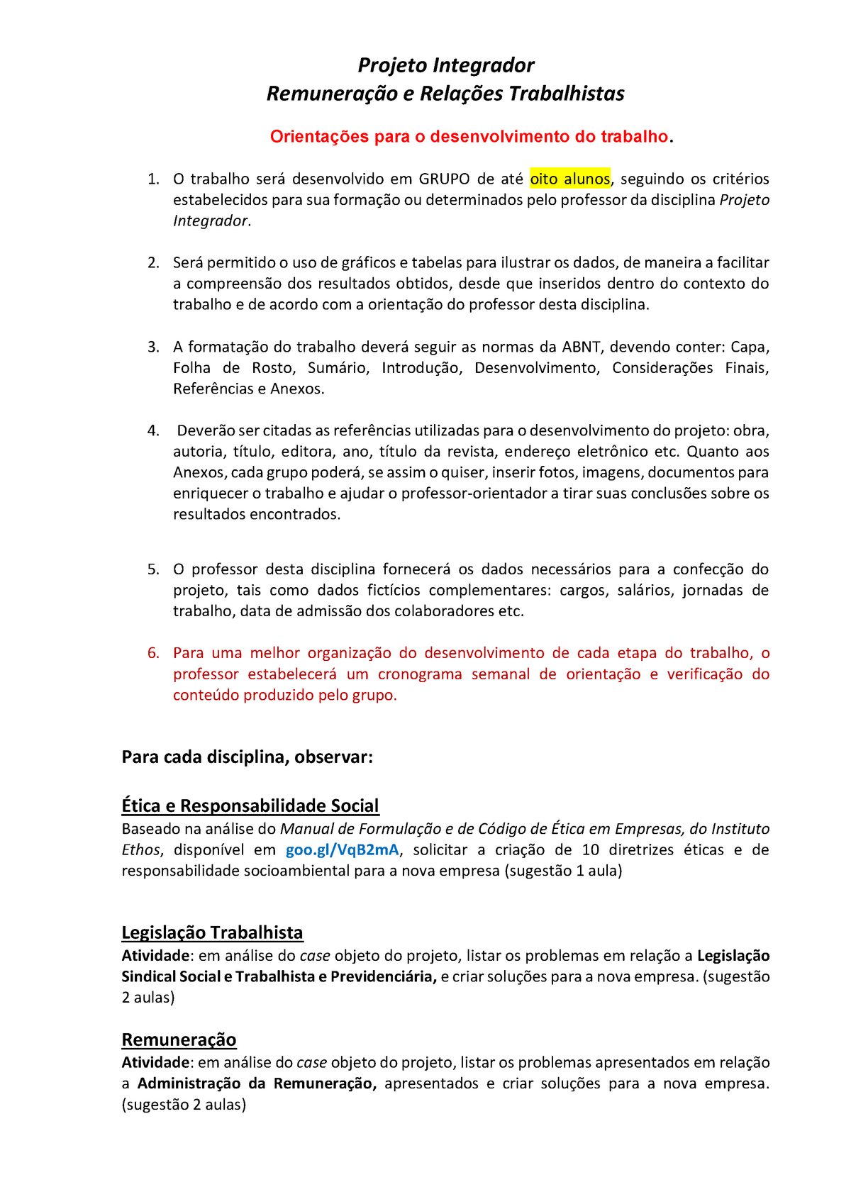 2B Orientações Projeto Integrador - Projeto Integrador E Trabalhistas ...