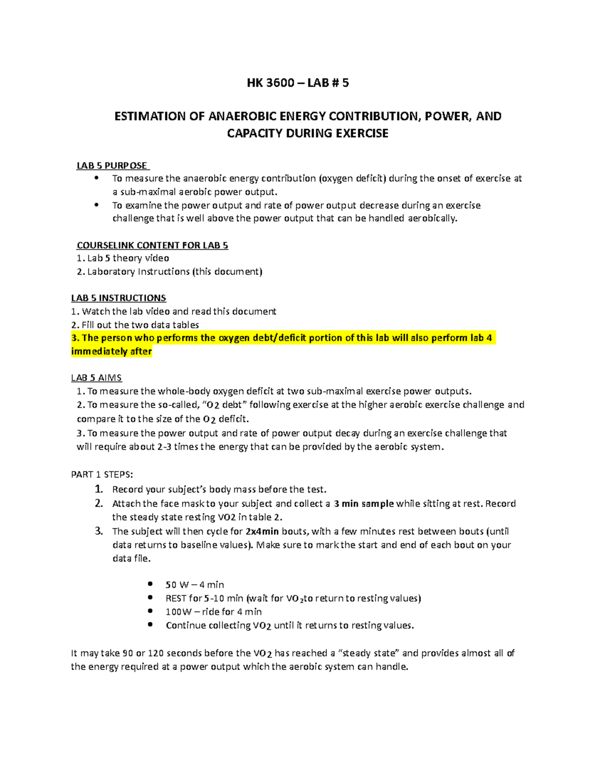 Lab5Manual lab 5 HK 3600 LAB 5 ESTIMATION OF ANAEROBIC ENERGY