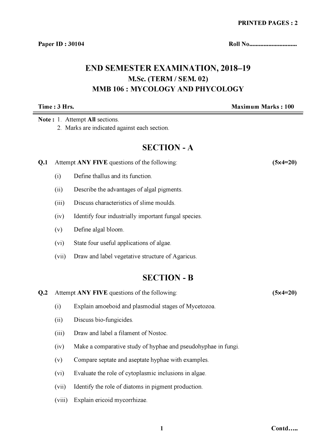 mycology-and-phycology-mmb-106-m-sc-term-2-2018-19-printed-pages-2-1-contd