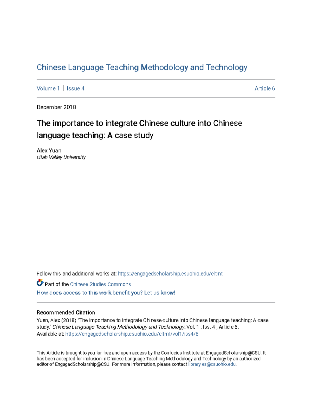 The importance to integrate Chinese culture into Chinese language ...