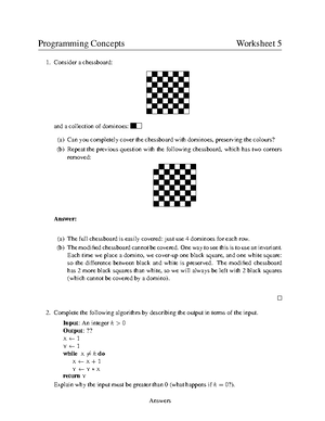 Homework 5-ans - Worksheet and answers for revision - Programming ...