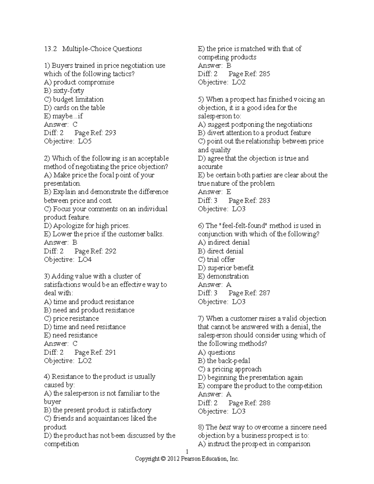 Chapter 13 - jknk - 13 Multiple-Choice Questions Buyers trained in ...
