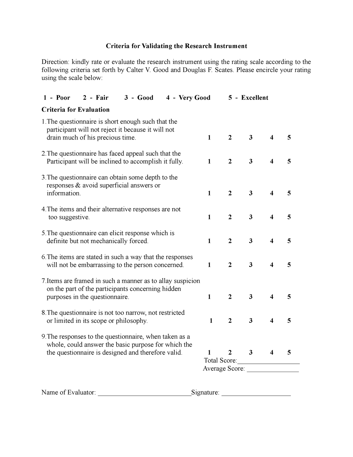 how do you validate a research instrument