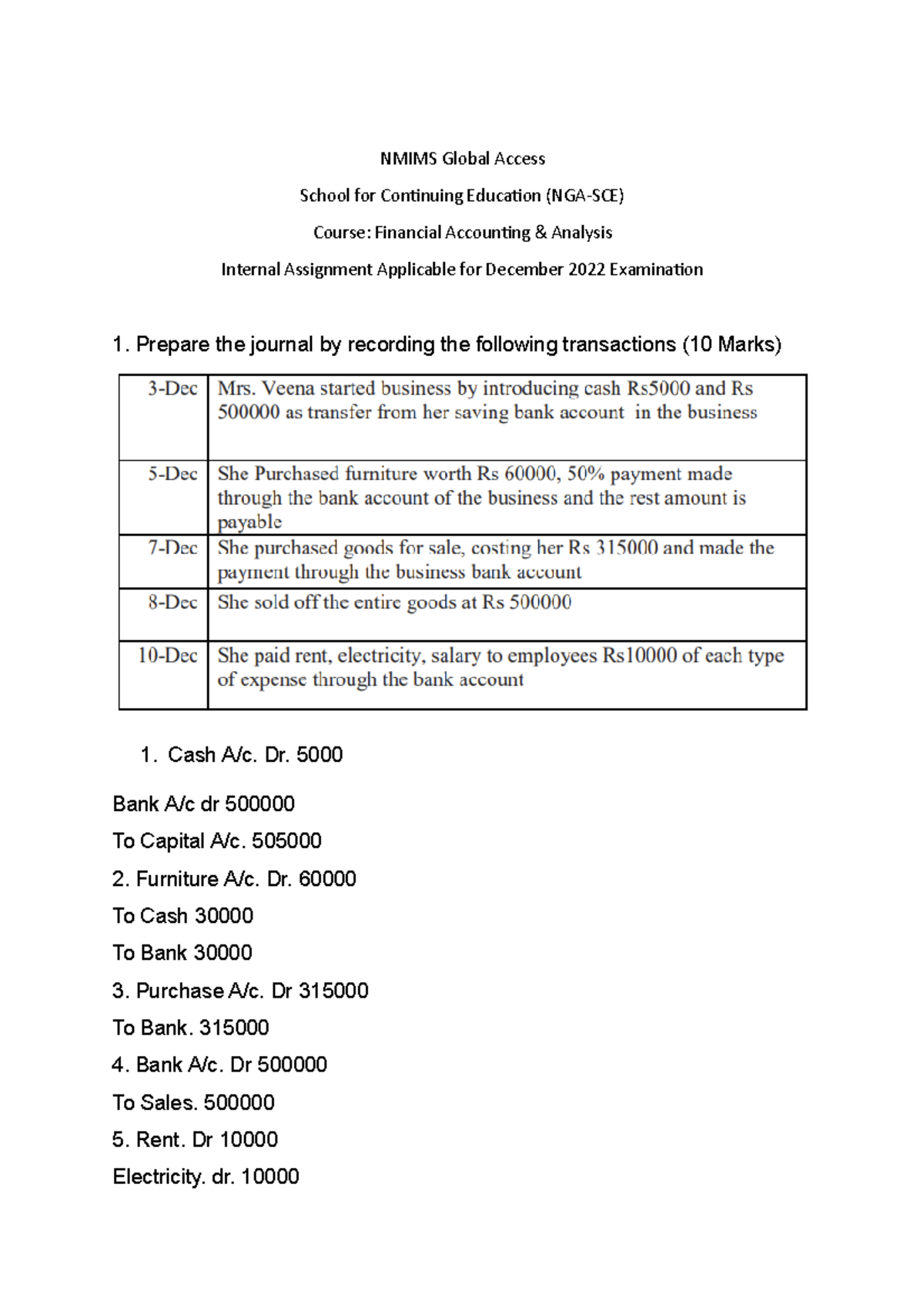 Financial accounting and Analysis - NMIMS Global Access School for ...