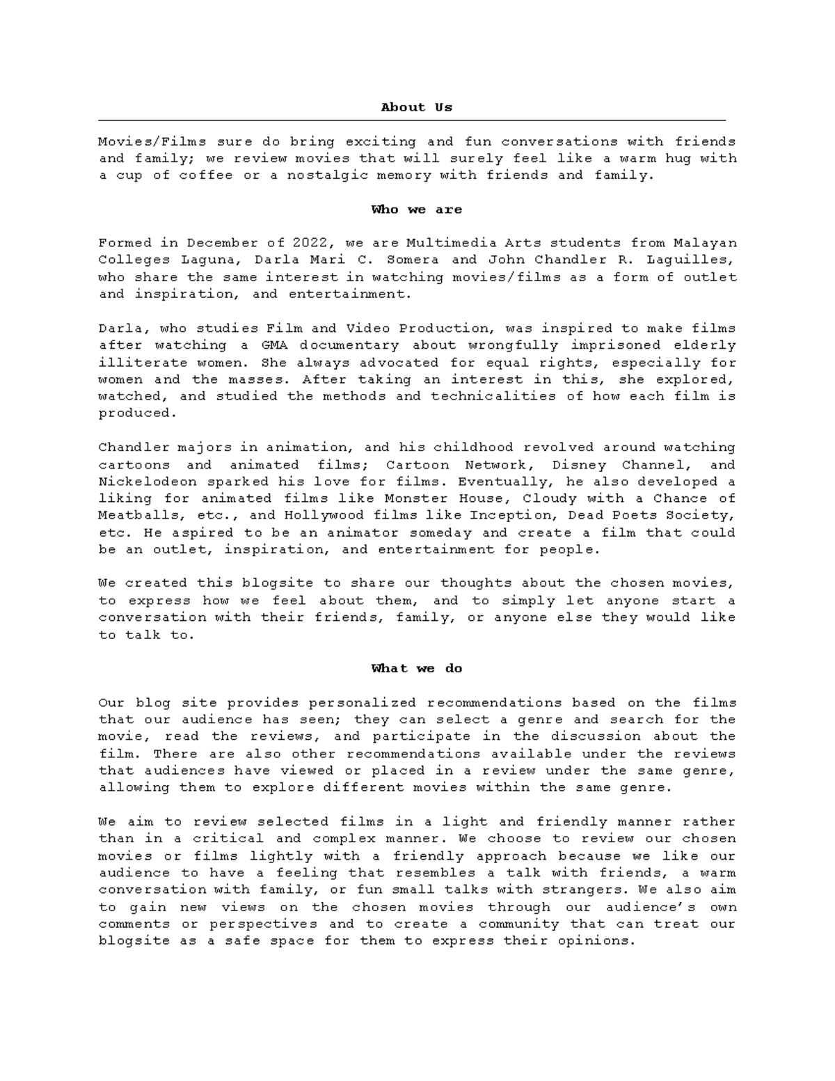 About Us 2nd Draft - About Us Movies/Films sure do bring exciting and ...