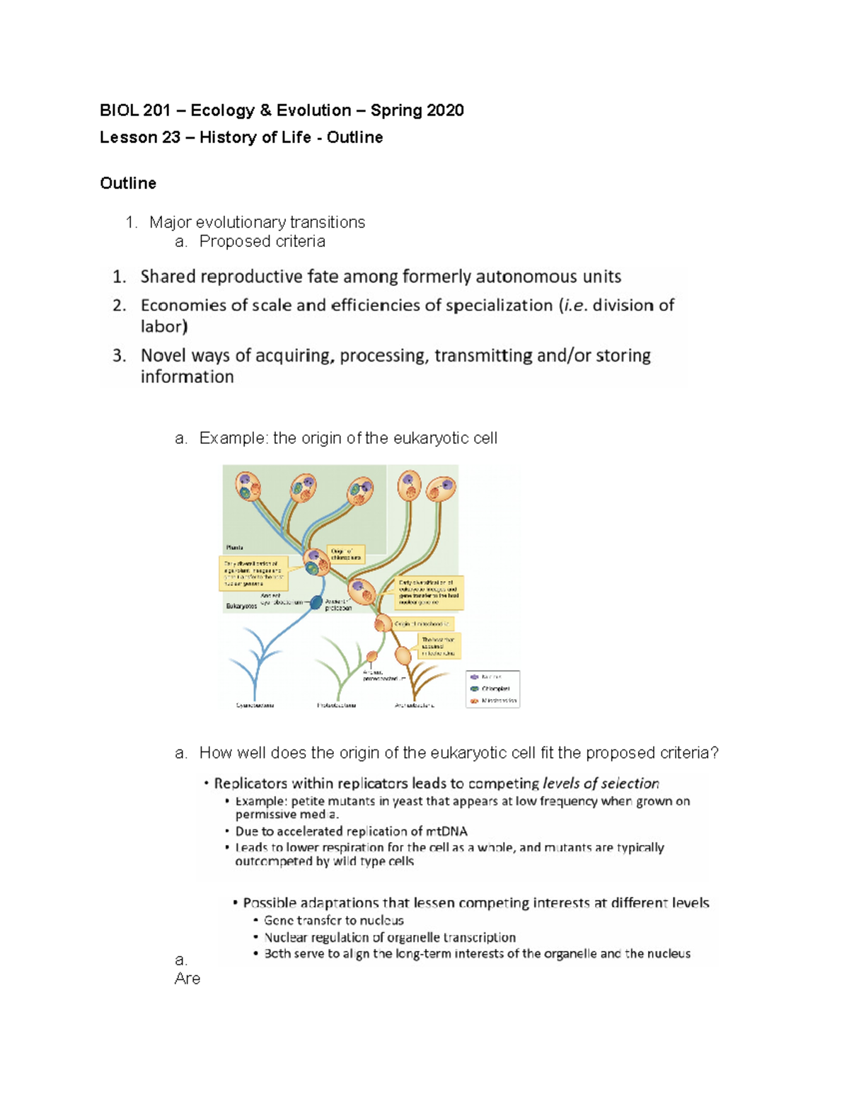 Unit 3 Notes - BIOL 201 – Ecology & Evolution – Spring 2020 Lesson 23 ...