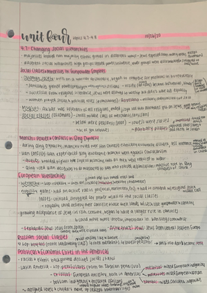 Unit 3 - Textbook notes taken based on the AMSCO World History book. I ...