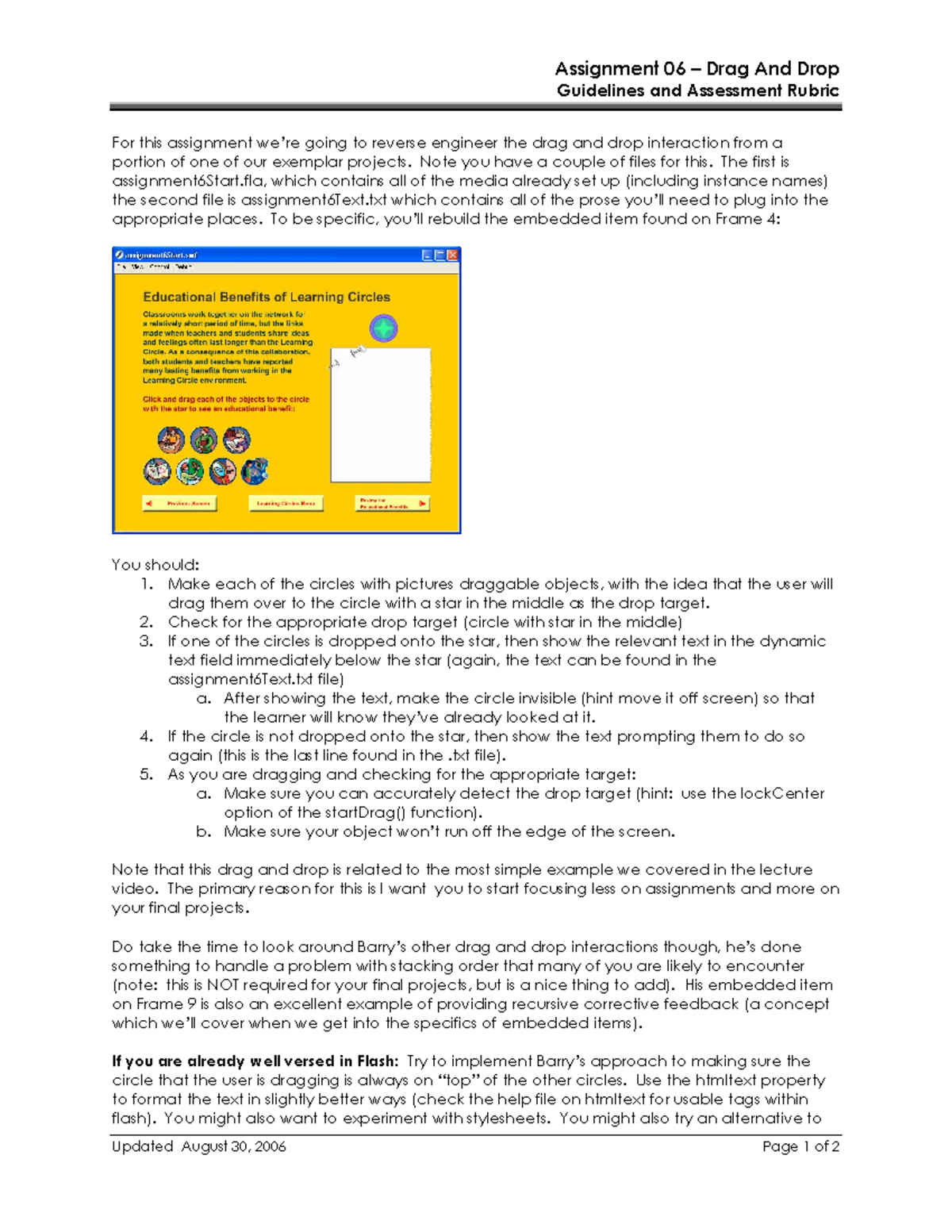 Assignment 6 Drag and Drop - Assignment 06 Drag And Drop Guidelines and ...