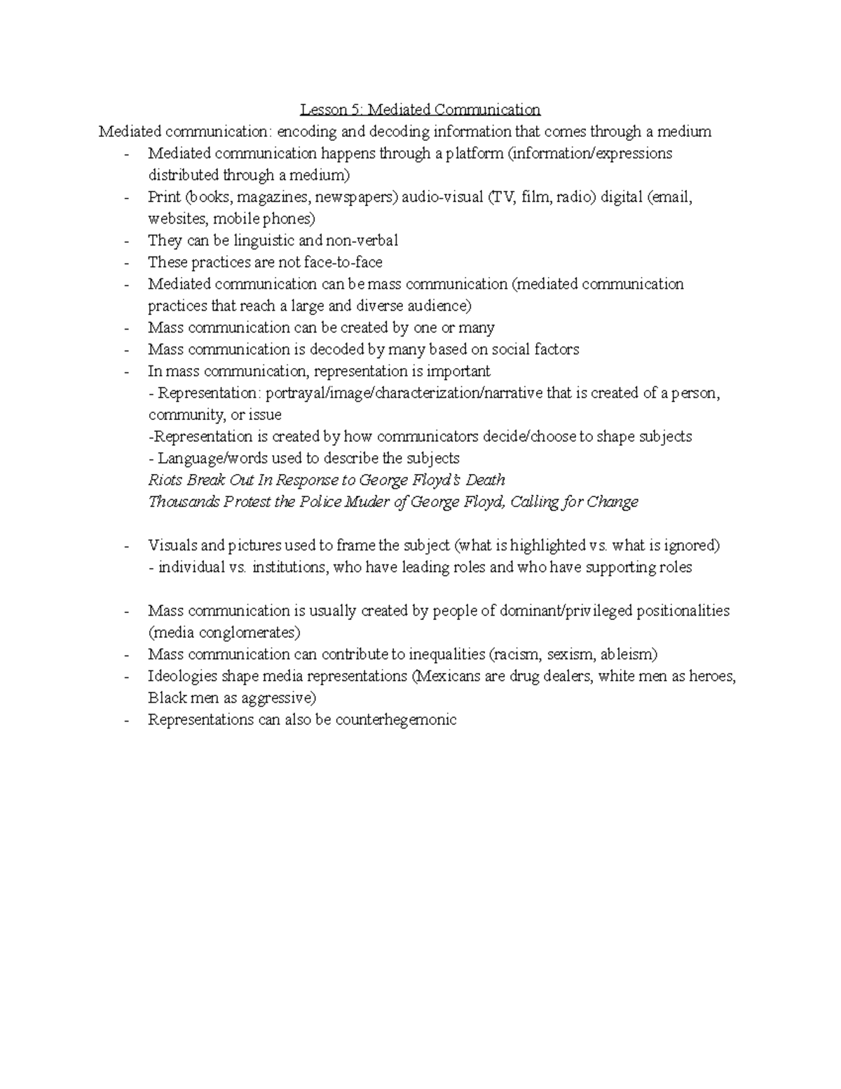 COMM.100 Mediated Communication - Lesson 5: Mediated Communication ...