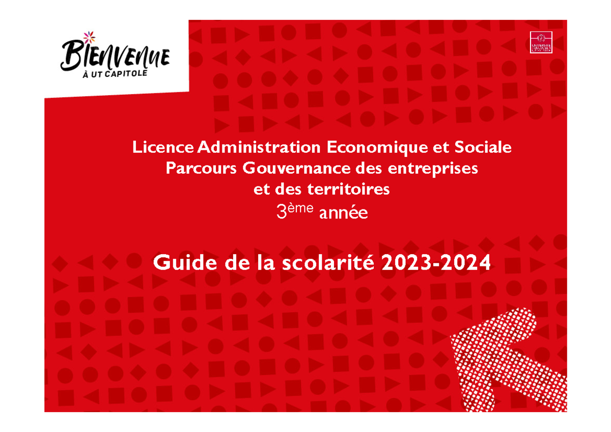 L3 AES - GET - Guide Scolarite - 2023-24Guide - Licence Administration