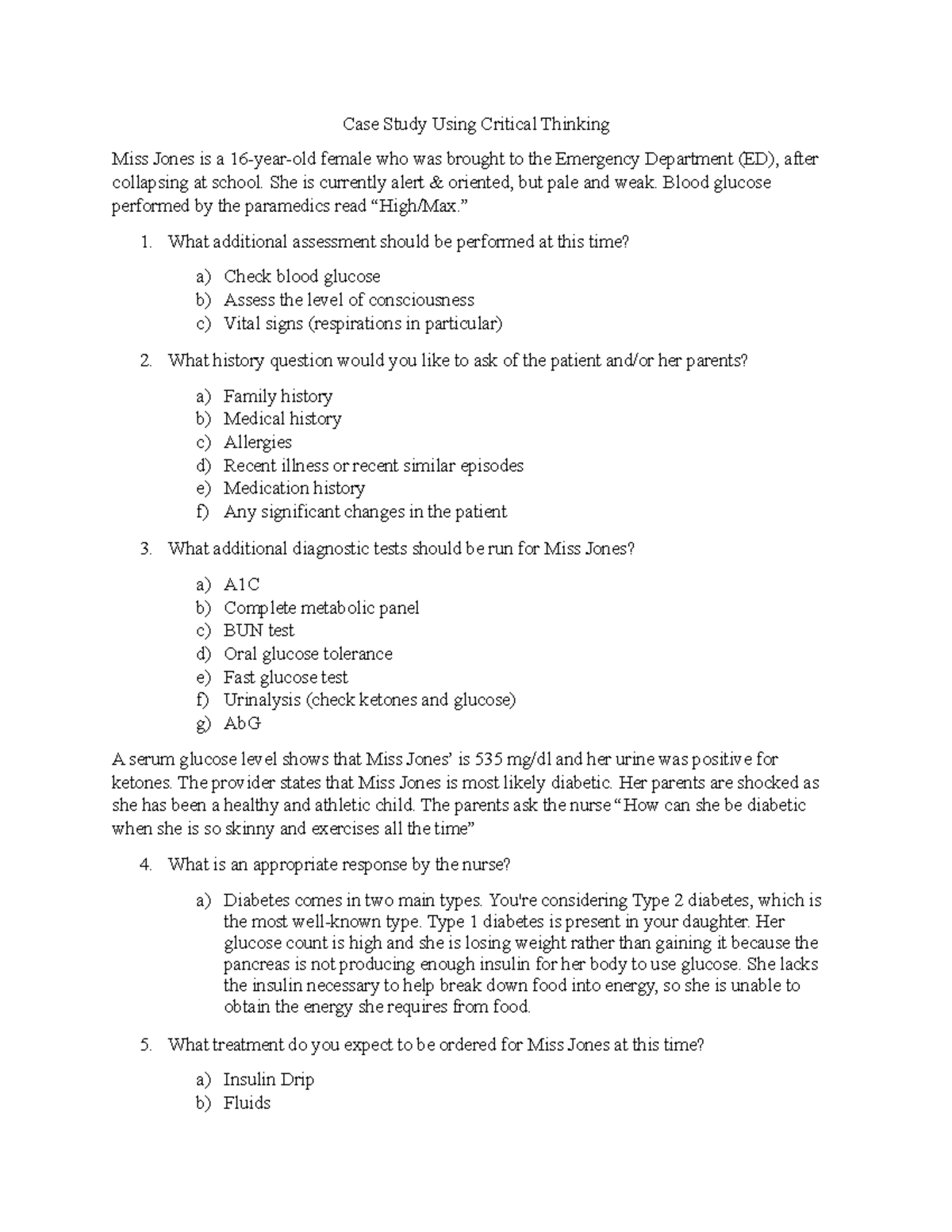 critical thinking case study questions