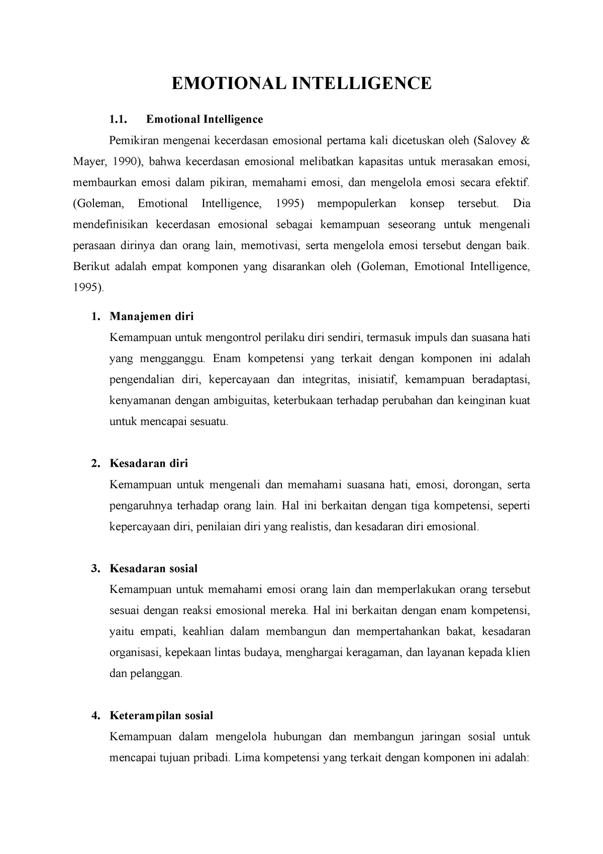 Perilaku Organisasi Emotional Intelligence - EMOTIONAL INTELLIGENCE ...