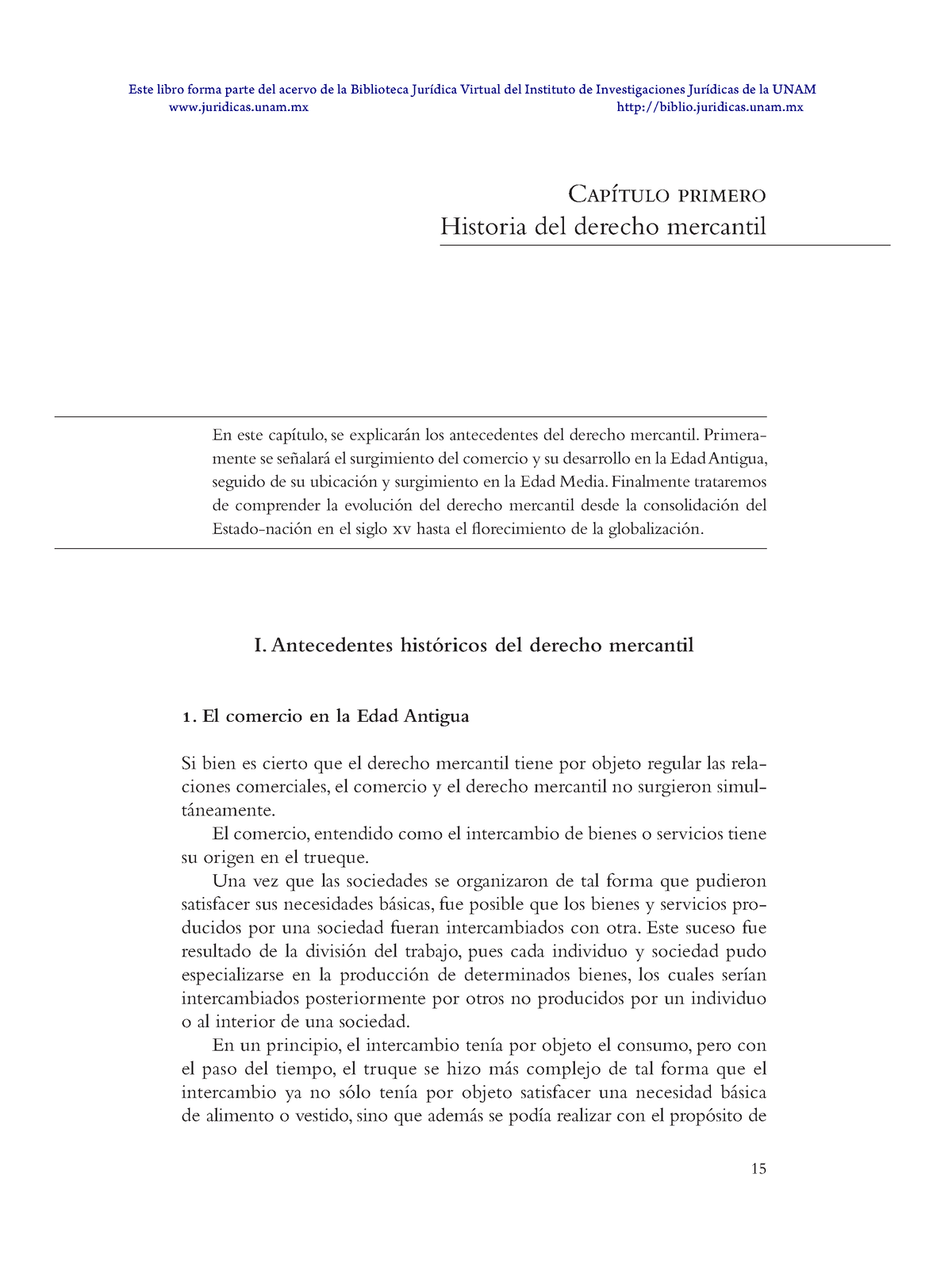 Antecedentes Historicos Del Derecho Mercantil 15 Capítulo Primero Historia Del Derecho 1502