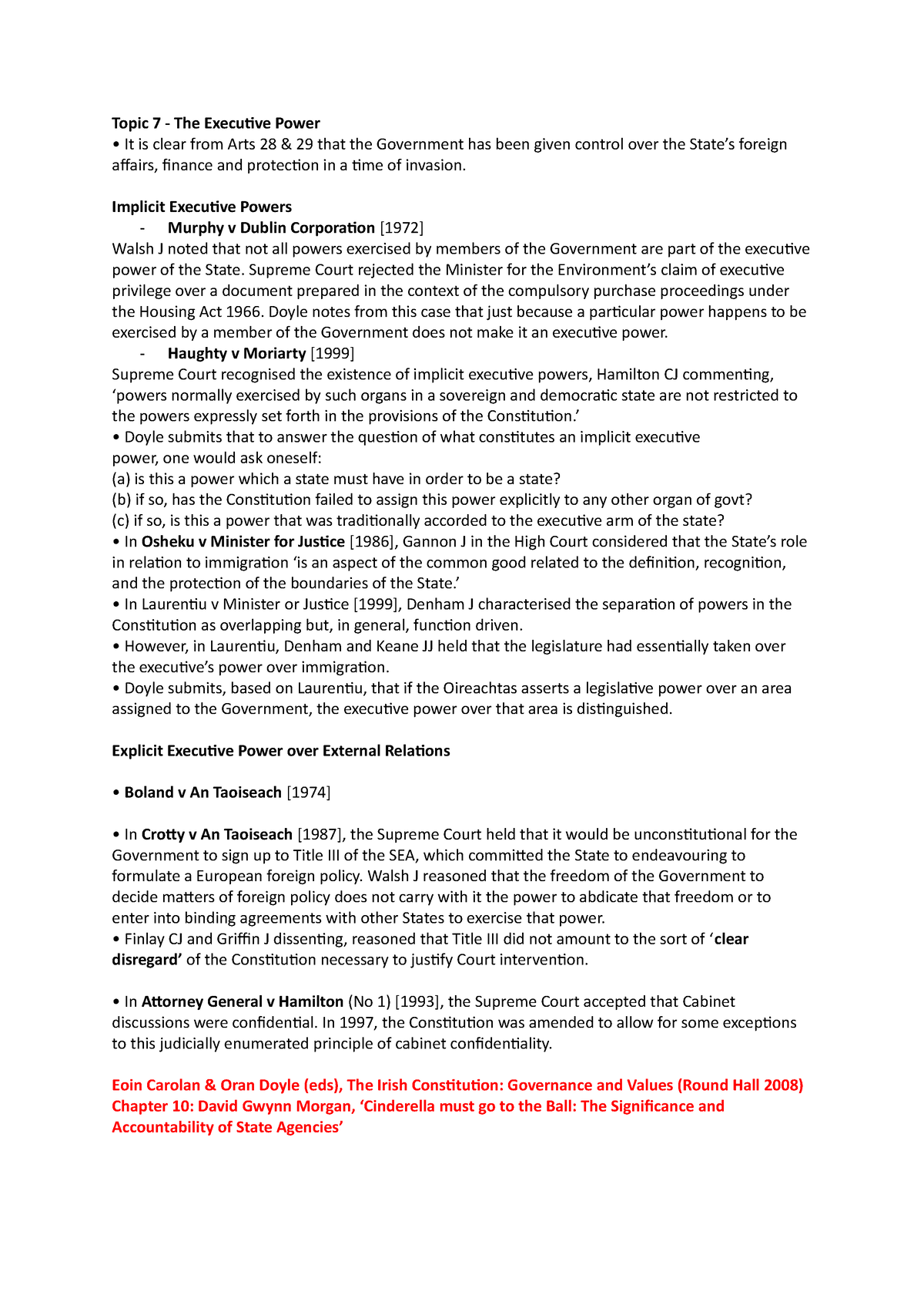 Con Topic 7 Summary - Constitutional Law: Cases Comments And Questions ...