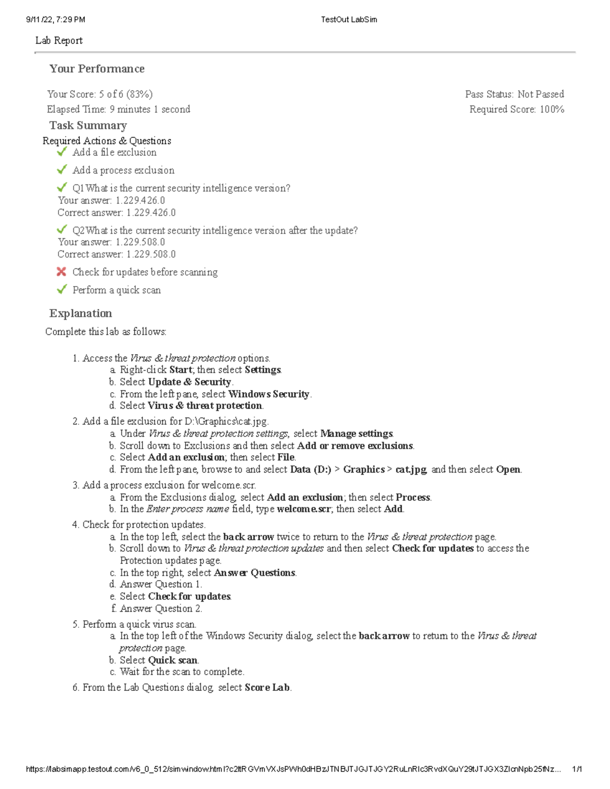 2.5 lab security pro 9/11/22, 729 PM TestOut LabSim Studocu