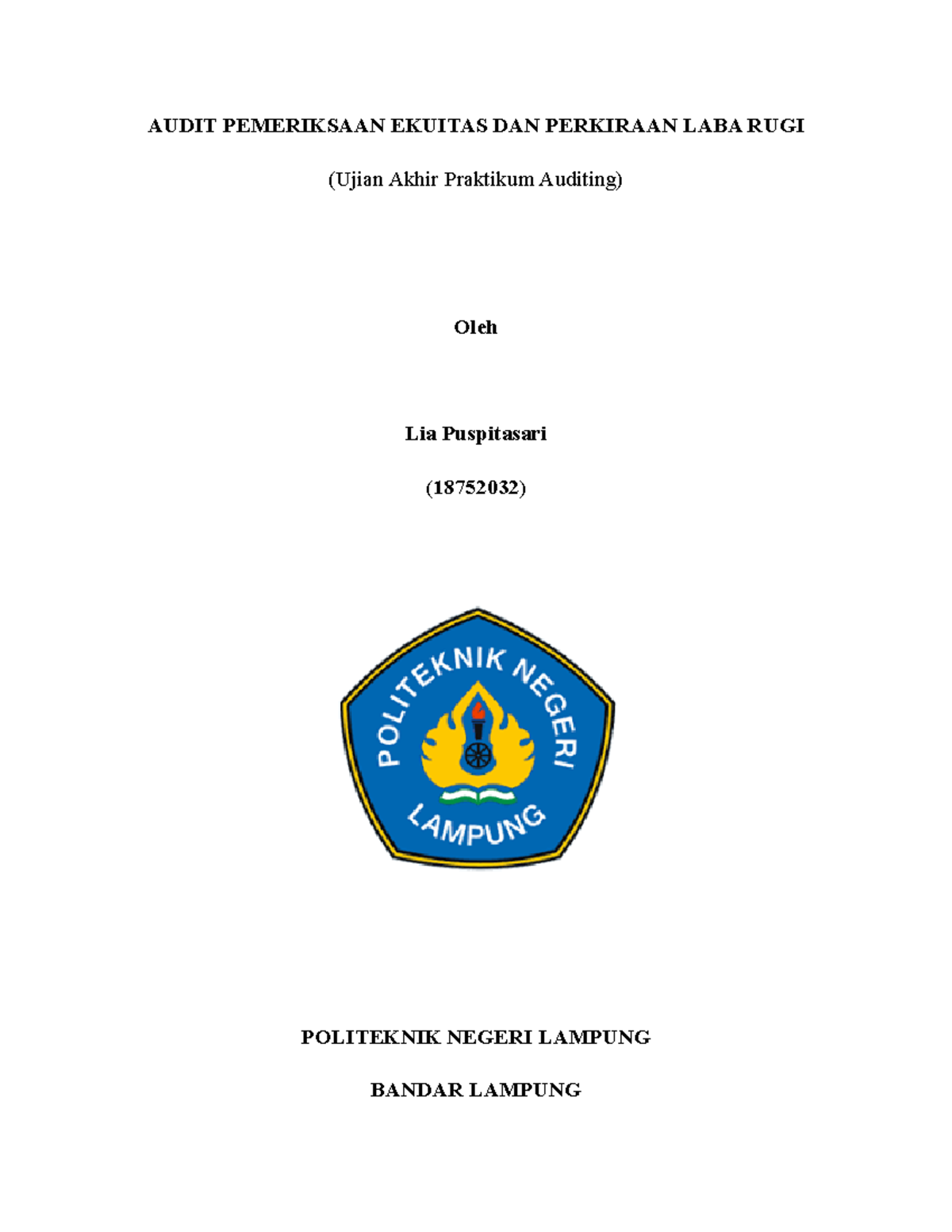 Audit uap - ujian akhir praktikum - AUDIT PEMERIKSAAN EKUITAS DAN ...